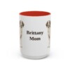 15oz Brittany Dog Mom Mug, Red, front view