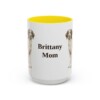 15oz Brittany Dog Mom Mug, Yellow, front view