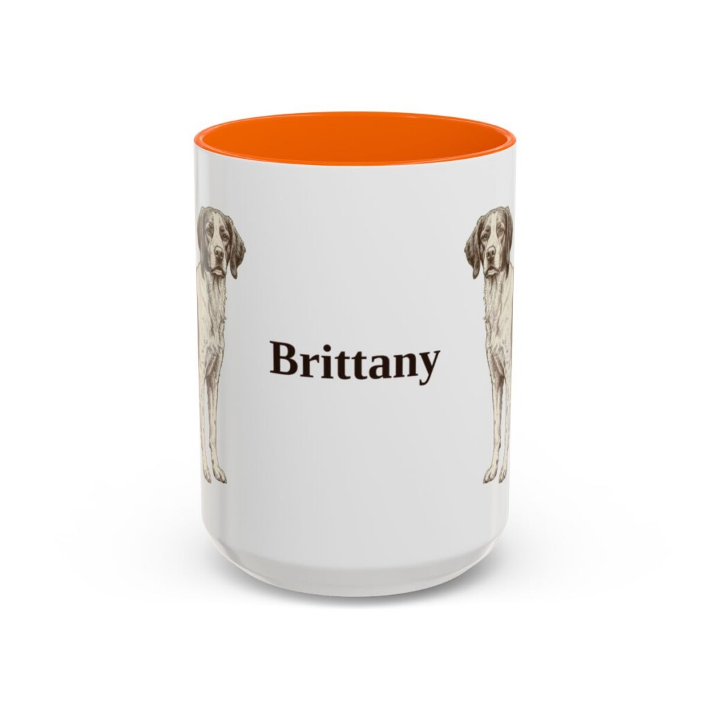 15oz Brittany Mug, Orange, front view