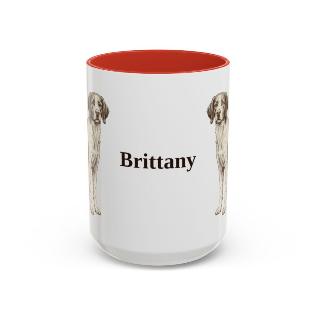 15oz Brittany Mug, Red, front view