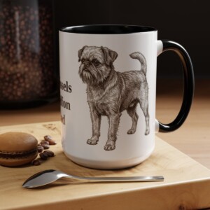 15oz Brussels Griffon Dog Dad Mug, Black, lifestyle photo