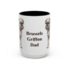 15oz Brussels Griffon Dog Dad Mug, Black, front view