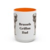 15oz Brussels Griffon Dog Dad Mug, Orange, front view