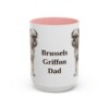 15oz Brussels Griffon Dog Dad Mug, Pink, front view