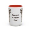 15oz Brussels Griffon Dog Dad Mug, Red, front view