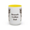 15oz Brussels Griffon Dog Dad Mug, Yellow, front view