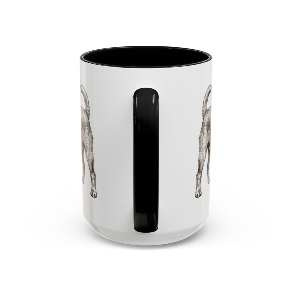 15oz Funny Brussels Griffon Mug, Black, back view