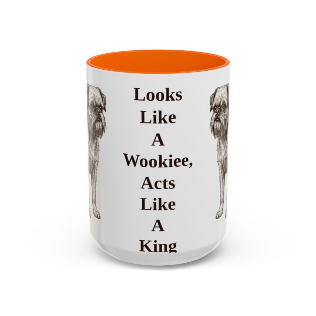 15oz Funny Brussels Griffon Mug, Orange, front view