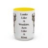 15oz Funny Brussels Griffon Mug, Yellow, front view