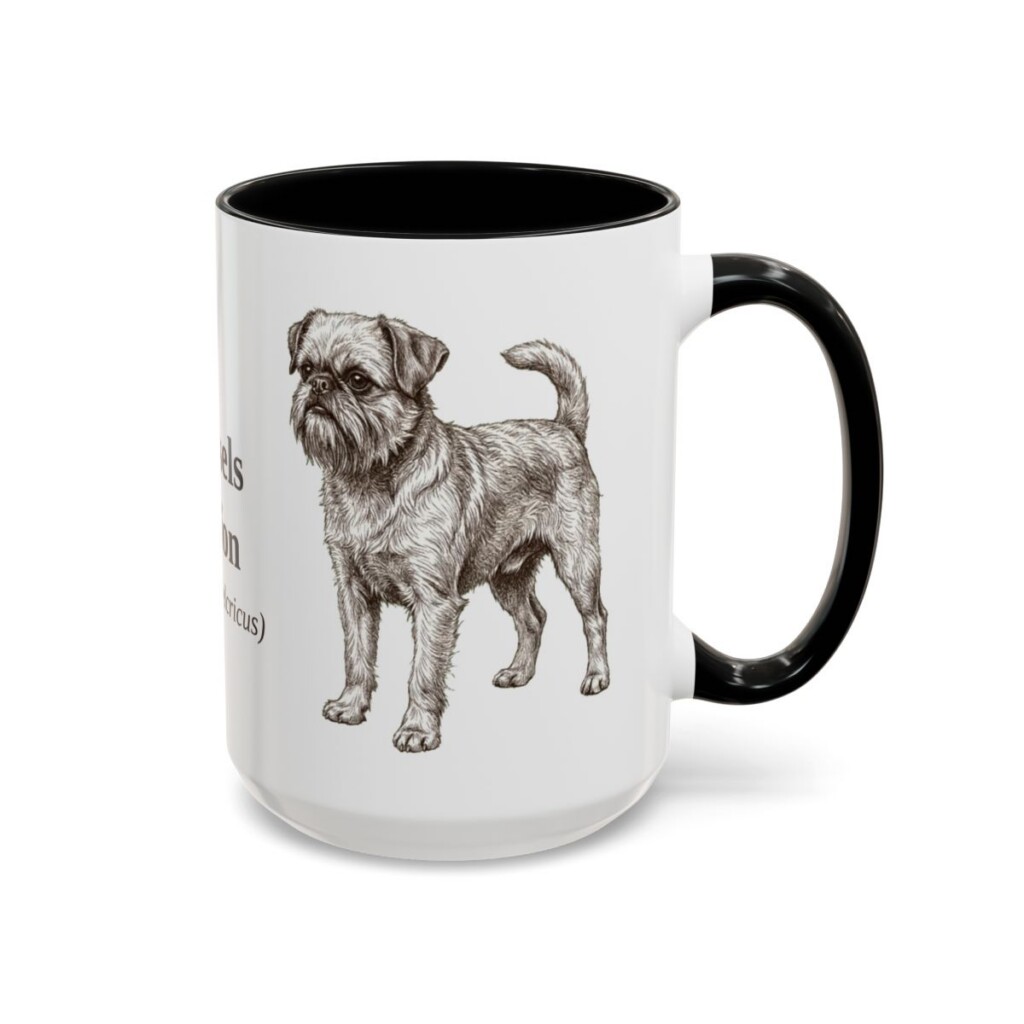 15oz Brussels Griffon Latin Mug, Black, right side view