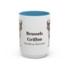 15oz Brussels Griffon Latin Mug, Light Blue, front view
