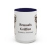15oz Brussels Griffon Latin Mug, Navy, front view