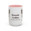 15oz Brussels Griffon Latin Mug, Pink, front view