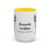15oz Brussels Griffon Latin Mug, Yellow, front view