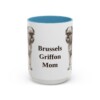 15oz Brussels Griffon Dog Mom Mug, Light Blue, front view