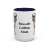15oz Brussels Griffon Dog Mom Mug, Navy, front view