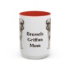15oz Brussels Griffon Dog Mom Mug, Red, front view