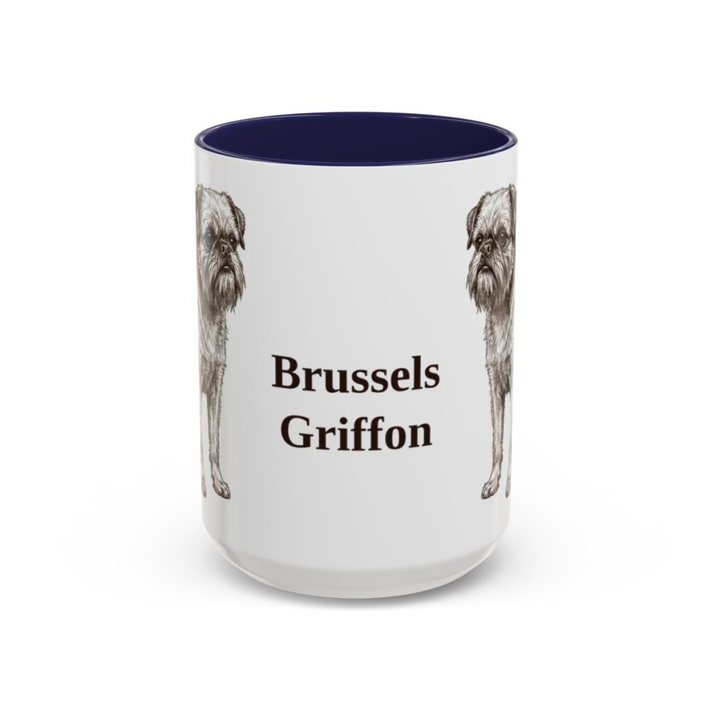 15oz Brussels Griffon Mug, Navy, front view
