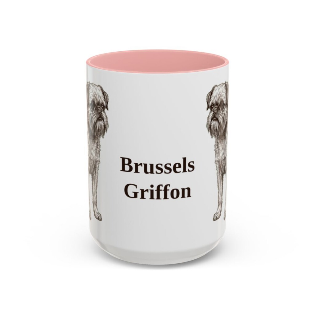 15oz Brussels Griffon Mug, Pink, front view