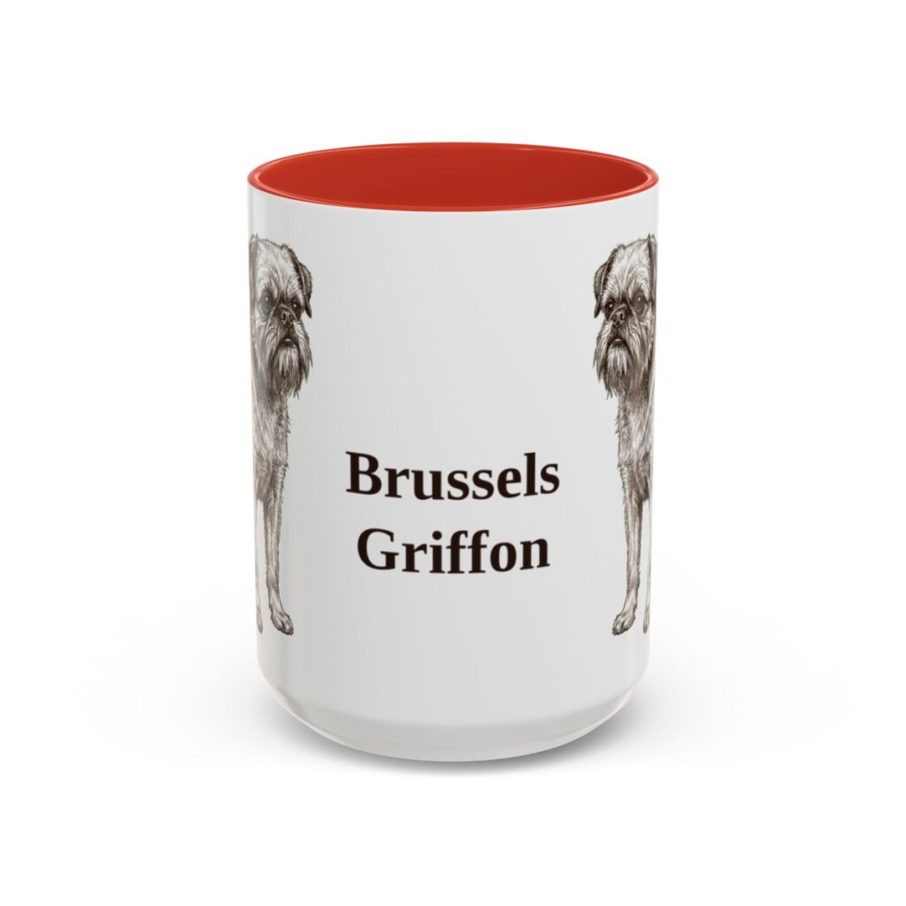 15oz Brussels Griffon Mug, Red, front view