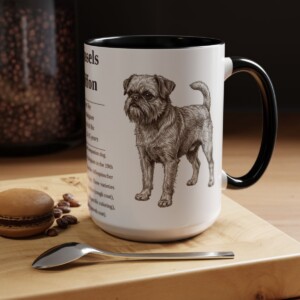 15oz Brussels Griffon Mug, Black, lifestyle photo