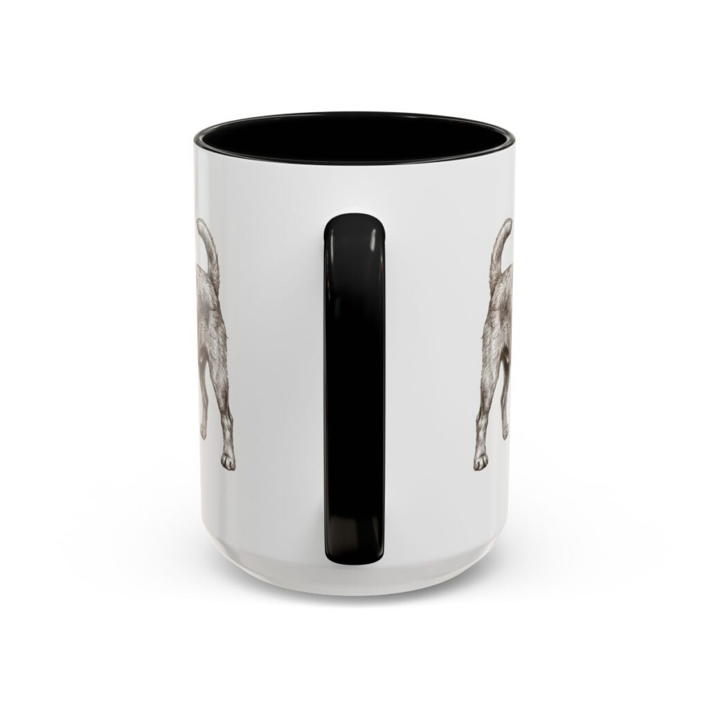 15oz Brussels Griffon Mug, Black, back view