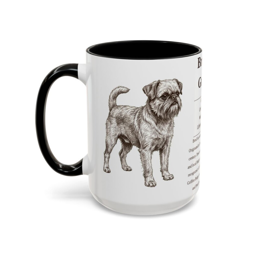 15oz Brussels Griffon Mug, Black, left side view