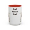 15oz Bull Terrier Dog Dad Mug, Red, front view