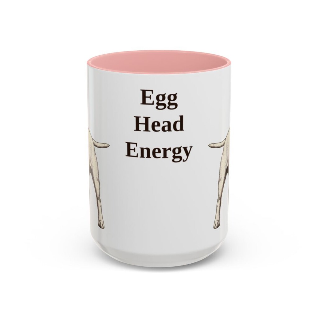 15oz-bull-terrier-mug-humor-pink 15oz Funny Bull Terrier Mug, Pink, front view