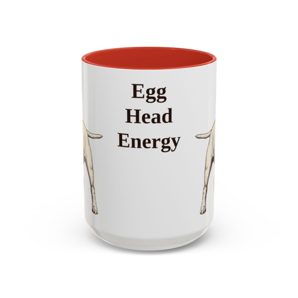 15oz-bull-terrier-mug-humor-red 15oz Funny Bull Terrier Mug, Red, front view