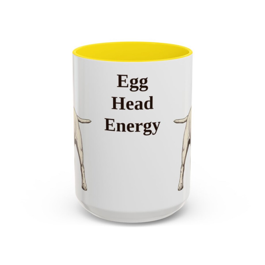 15oz-bull-terrier-mug-humor-yellow 15oz Funny Bull Terrier Mug, Yellow, front view