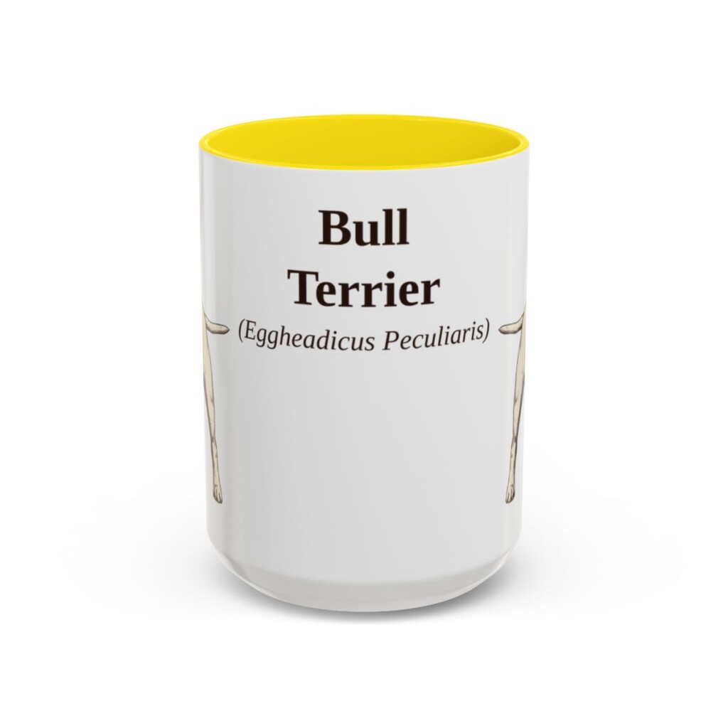 15oz-bull-terrier-mug-latin-yellow 15oz Bull Terrier Latin Mug, Yellow, front view