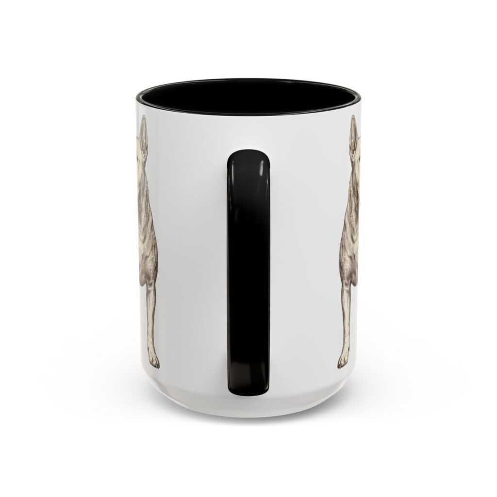 15oz Bull Terrier Dog Mom Mug, Black, back view