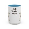 15oz Bull Terrier Dog Mom Mug, Light Blue, front view