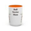 15oz Bull Terrier Dog Mom Mug, Orange, front view
