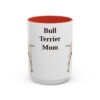 15oz Bull Terrier Dog Mom Mug, Red, front view