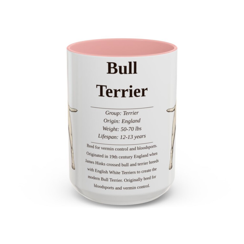 15oz-bull-terrier-mug-writeup-pink 15oz Bull Terrier Mug, Pink, front view
