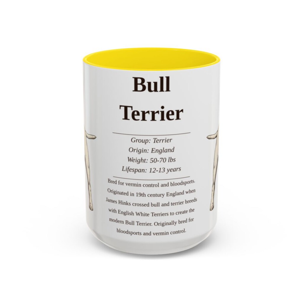 15oz-bull-terrier-mug-writeup-yellow 15oz Bull Terrier Mug, Yellow, front view