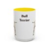 15oz Bull Terrier Mug, Yellow, front view