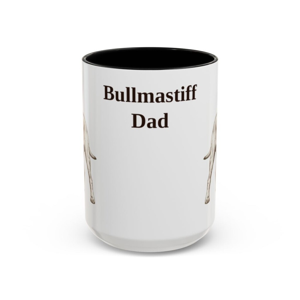 15oz Bullmastiff Dog Dad Mug, Black, front view
