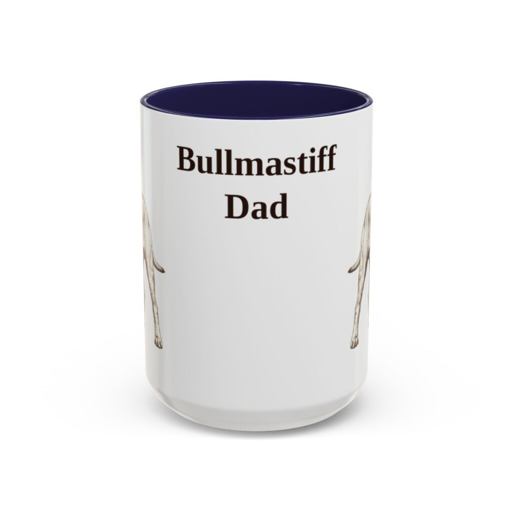 15oz Bullmastiff Dog Dad Mug, Navy, front view