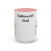 15oz Bullmastiff Dog Dad Mug, Pink, front view