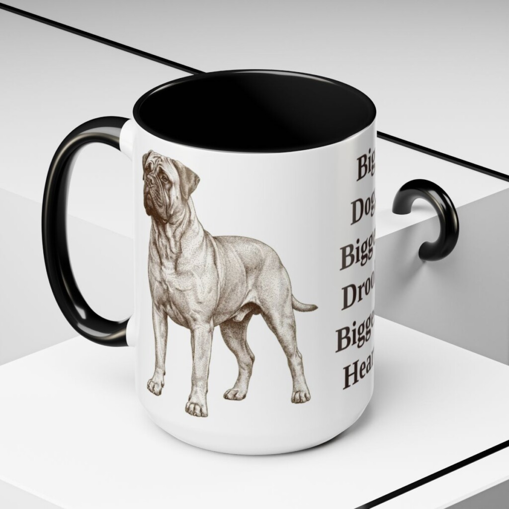 15oz-bullmastiff-mug-humor-black-context-2 15oz Funny Bullmastiff Mug, Black, lifestyle photo