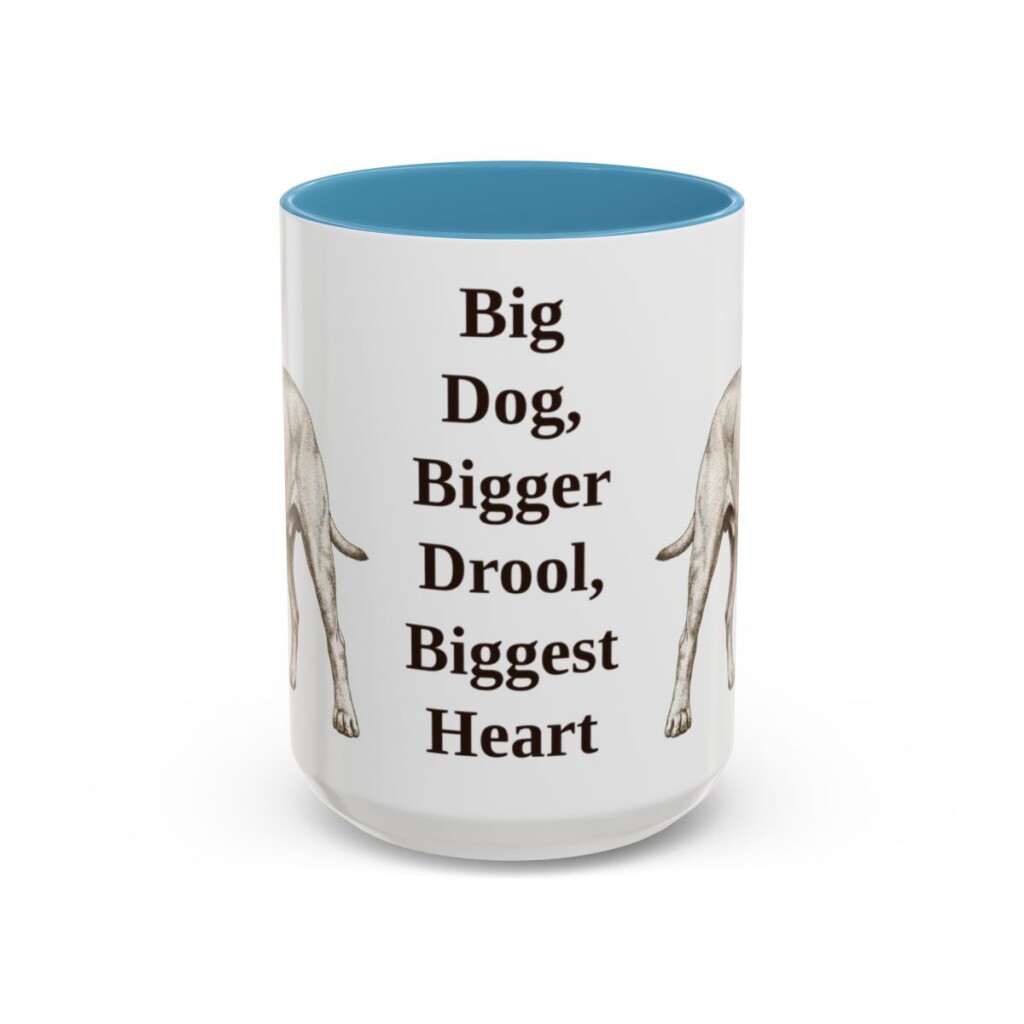 15oz-bullmastiff-mug-humor-light-blue 15oz Funny Bullmastiff Mug, Light Blue, front view