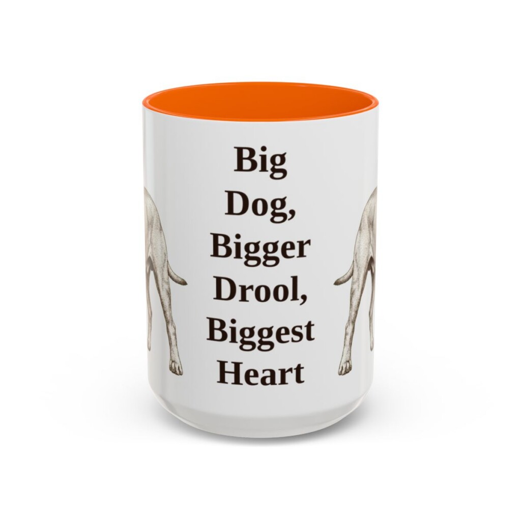 15oz-bullmastiff-mug-humor-orange 15oz Funny Bullmastiff Mug, Orange, front view