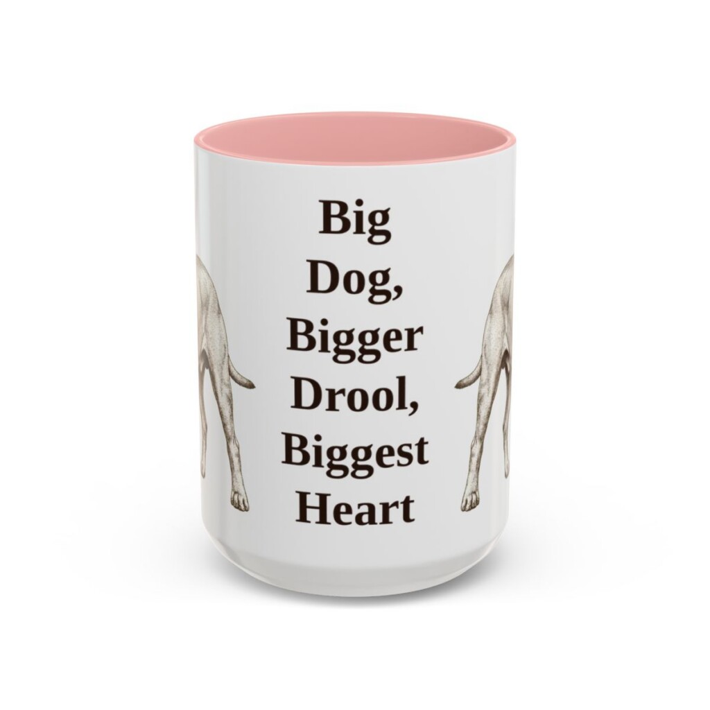 15oz-bullmastiff-mug-humor-pink 15oz Funny Bullmastiff Mug, Pink, front view