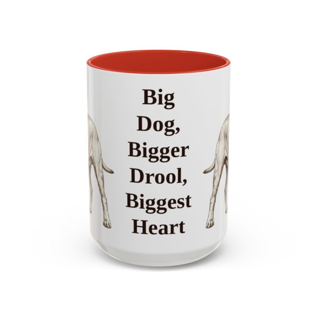 15oz-bullmastiff-mug-humor-red 15oz Funny Bullmastiff Mug, Red, front view