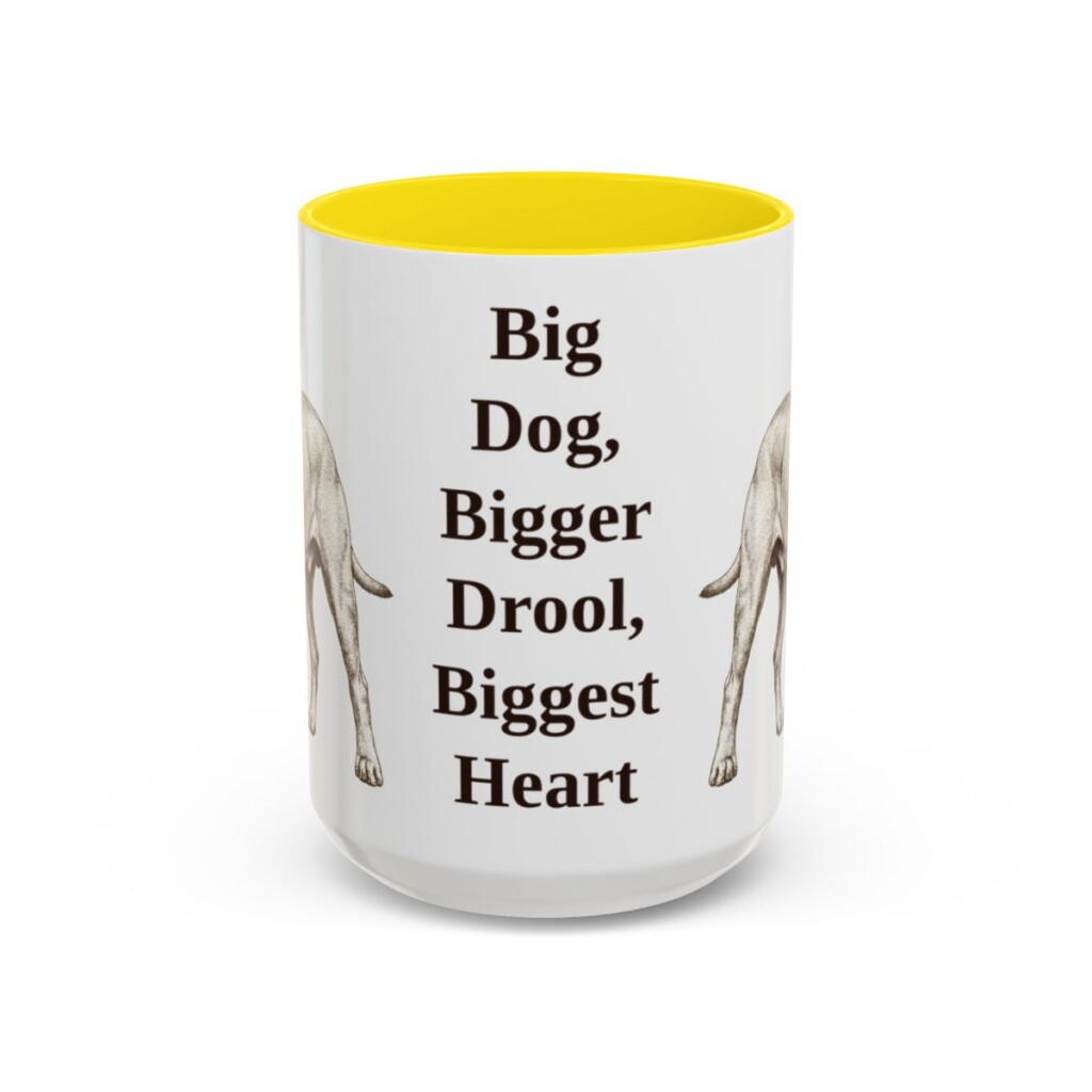 15oz-bullmastiff-mug-humor-yellow 15oz Funny Bullmastiff Mug, Yellow, front view