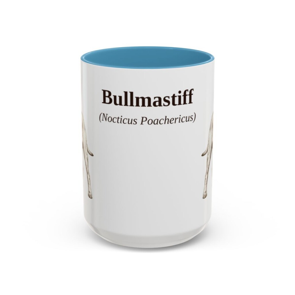15oz-bullmastiff-mug-latin-light-blue 15oz Bullmastiff Latin Mug, Light Blue, front view