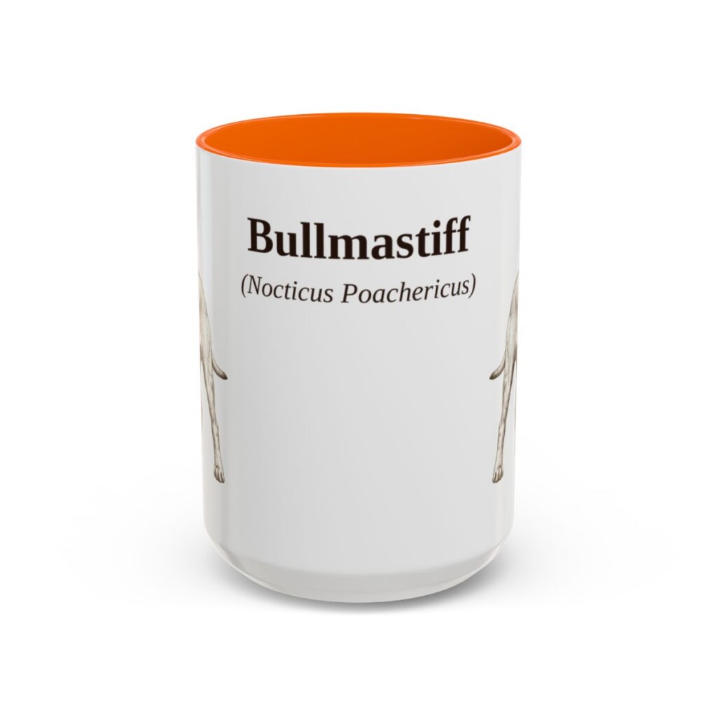 15oz-bullmastiff-mug-latin-orange 15oz Bullmastiff Latin Mug, Orange, front view